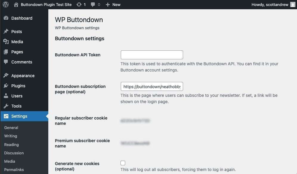WP Buttondown plugin